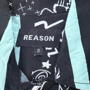 REASON Black & Mint Panel Graphic Shirt